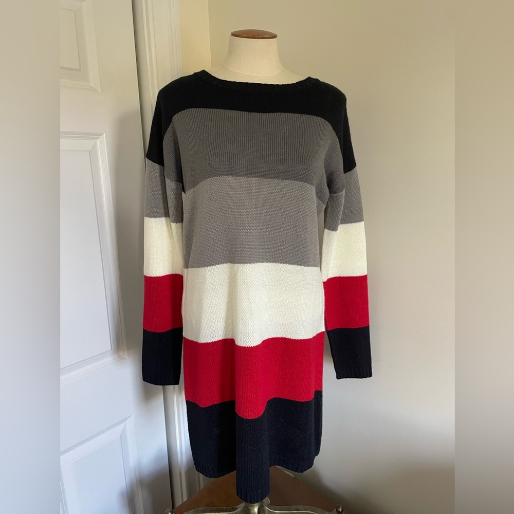 Blue Rain Colorblock Sweater Dress Size Medium